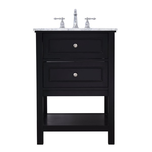 Convenience Concepts 24 in. Metropolis Single Bathroom Vanity Set - Black HI2222482